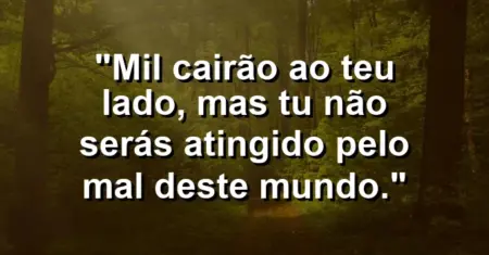 “Mil cairão ao teu lado, mas tu não serás atingido pelo mal deste mundo.”