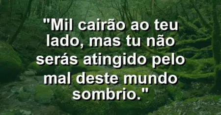 “Mil cairão ao teu lado, mas tu não serás atingido pelo mal deste mundo sombrio.”