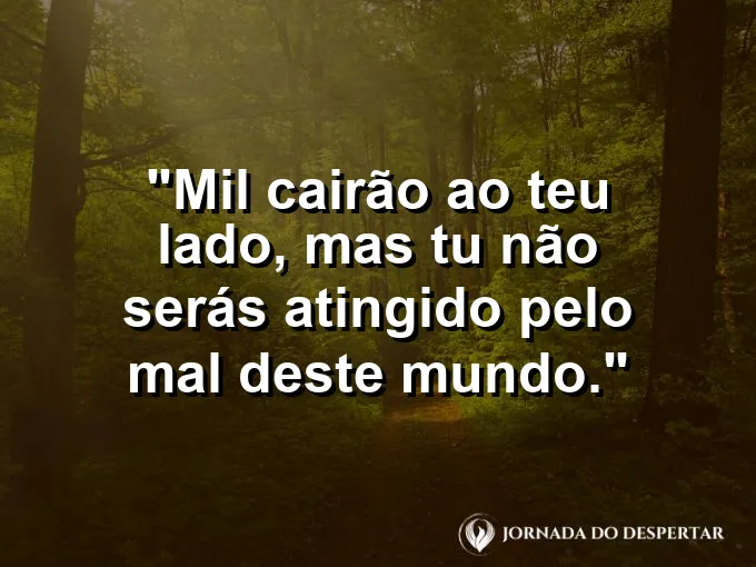 Escudo dourado brilhando intensamente com frase de proteção do Salmo 91.