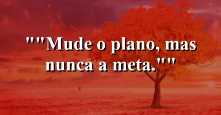 “Mude o plano, mas nunca a meta.”