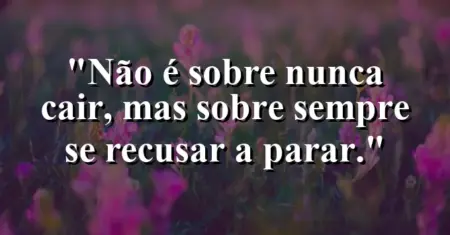 “Não é sobre nunca cair, mas sobre sempre se recusar a parar.”