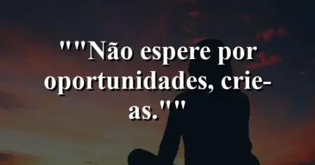 “Não espere por oportunidades, crie-as.”