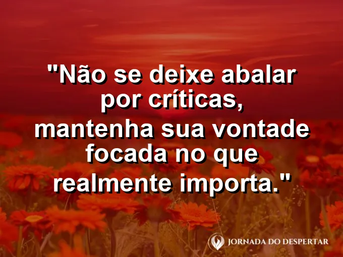 Pessoa caminhando em meio a uma multidão desfocada com frase sobre foco.