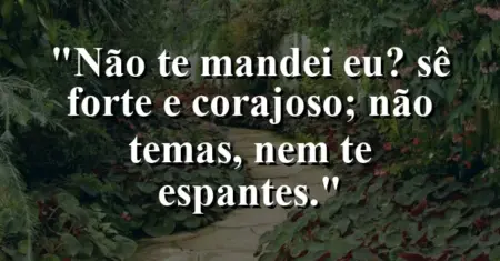 “Não te mandei eu? Sê forte e corajoso; não temas, nem te espantes.”