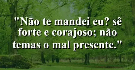 “Não te mandei eu? Sê forte e corajoso; não temas o mal presente.”