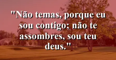 “Não temas, porque eu sou contigo; não te assombres, sou teu Deus.”