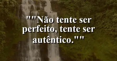 “Não tente ser perfeito, tente ser autêntico.”