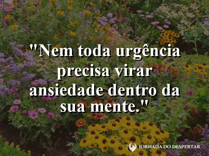 Imagem com frase sobre controlar a ansiedade na rotina profissional.