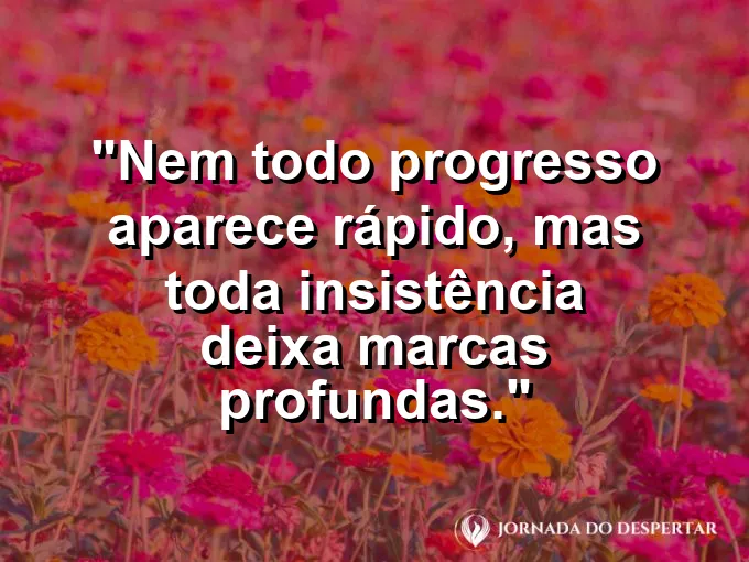 Imagem com frase sobre marcas profundas da persistência.