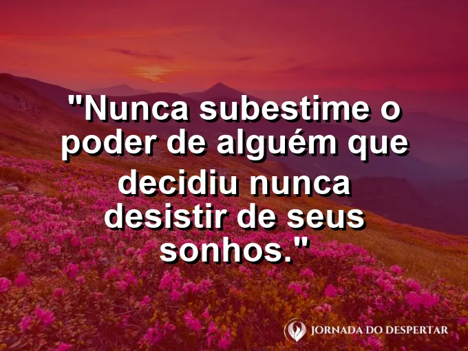 Raio atingindo o chão com frase sobre o poder da persistência inabalável.