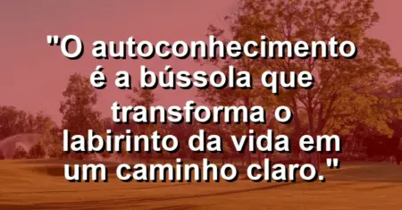 O autoconhecimento é a bússola que transforma o labirinto da vida em um caminho claro.