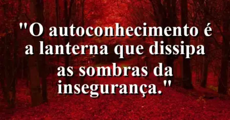 O autoconhecimento é a lanterna que dissipa as sombras da insegurança.
