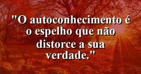 O autoconhecimento é o espelho que não distorce a sua verdade.
