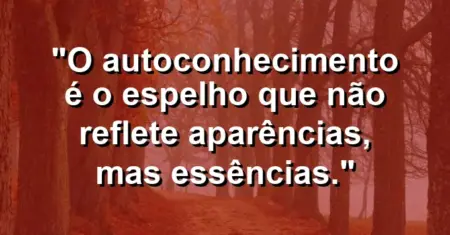 O autoconhecimento é o espelho que não reflete aparências, mas essências.