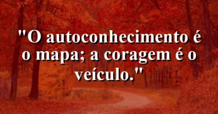 O autoconhecimento é o mapa; a coragem é o veículo.