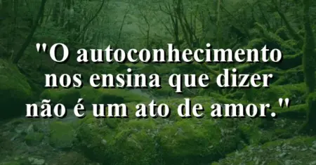 O autoconhecimento nos ensina que dizer não é um ato de amor.