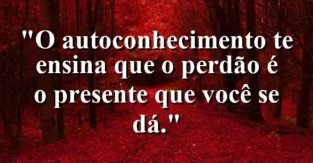 O autoconhecimento te ensina que o perdão é o presente que você se dá.