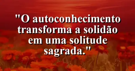 O autoconhecimento transforma a solidão em uma solitude sagrada.