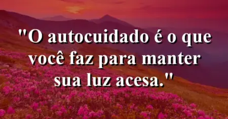 O autocuidado é o que você faz para manter sua luz acesa.