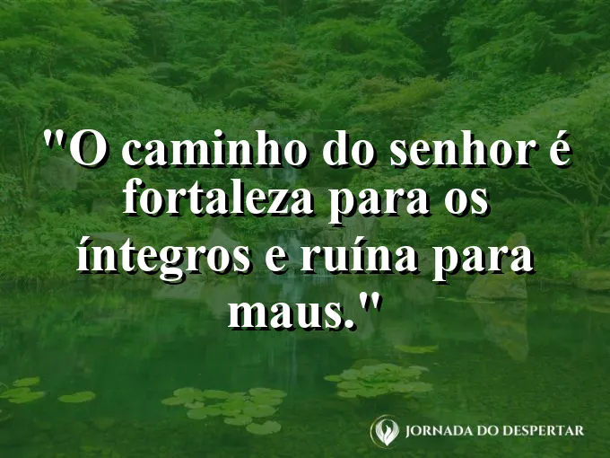 Caminho de pedras sólidas atravessando um rio com frase sobre a fortaleza dos caminhos de Deus.