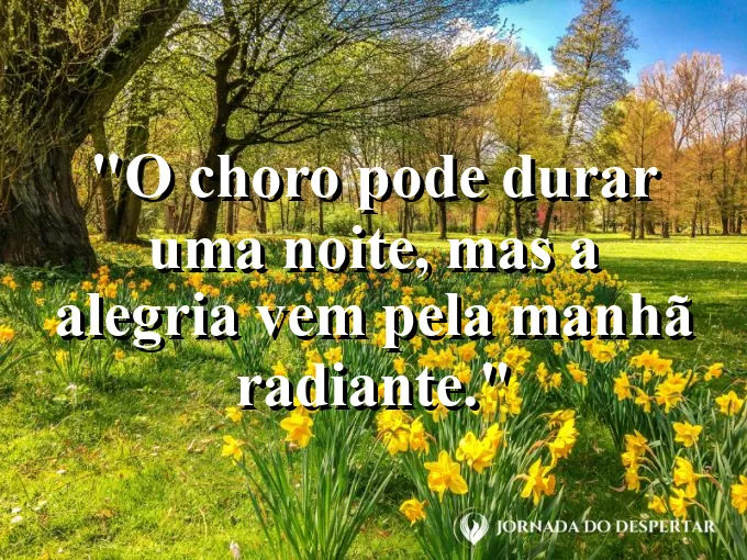 Primeiro raio de sol surgindo atrás das montanhas com frase de esperança no novo dia divino.