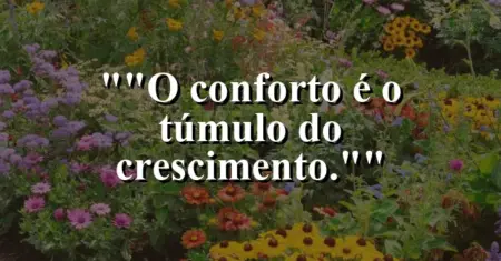 “O conforto é o túmulo do crescimento.”