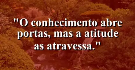 O conhecimento abre portas, mas a atitude as atravessa.