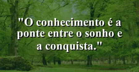 O conhecimento é a ponte entre o sonho e a conquista.