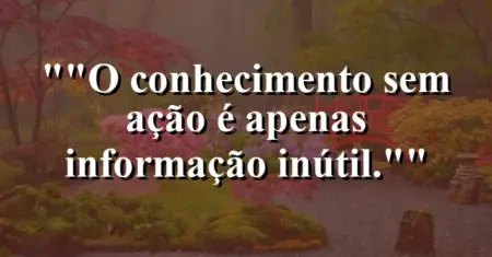 “O conhecimento sem ação é apenas informação inútil.”