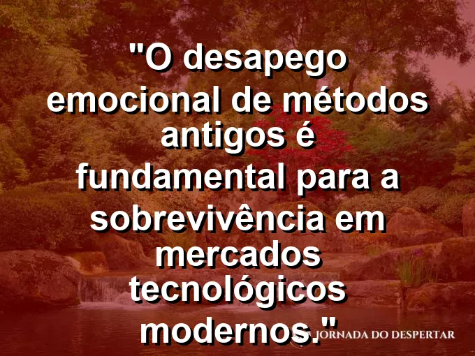 Mão soltando uma bússola velha para pegar um GPS moderno com frase sobre desapego emocional.