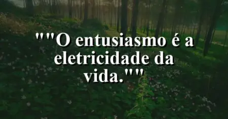 “O entusiasmo é a eletricidade da vida.”