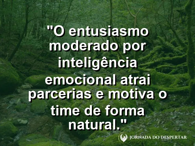 Ímã atraindo ícones de lâmpadas e pessoas com frase sobre entusiasmo e parcerias profissionais.