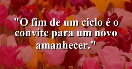 O fim de um ciclo é o convite para um novo amanhecer.