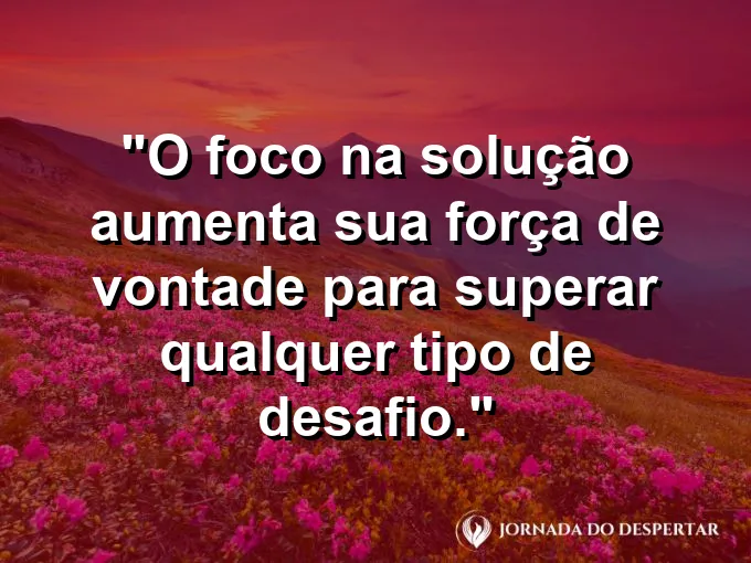 Lupa focada em uma peça de quebra-cabeça com frase sobre foco na solução.