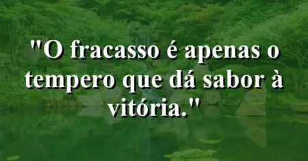 O fracasso é apenas o tempero que dá sabor à vitória.
