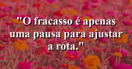 O fracasso é apenas uma pausa para ajustar a rota.