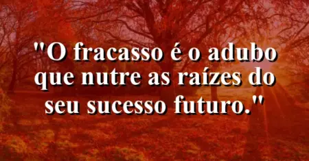 O fracasso é o adubo que nutre as raízes do seu sucesso futuro.
