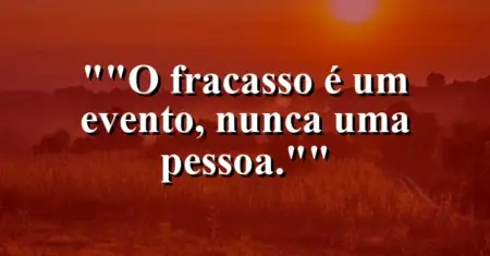 “O fracasso é um evento, nunca uma pessoa.”