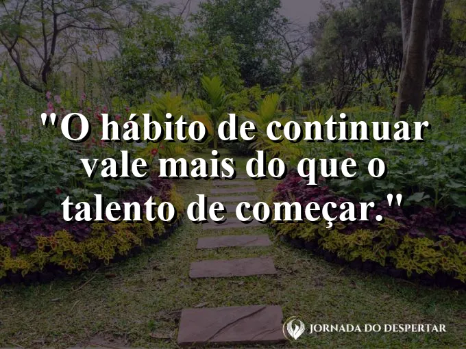 Imagem com frase sobre constância acima do talento inicial.