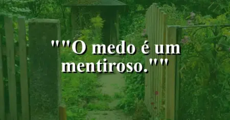 “O medo é um mentiroso.”