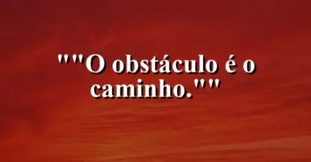 “O obstáculo é o caminho.”