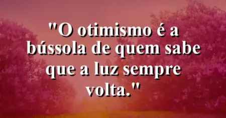 O otimismo é a bússola de quem sabe que a luz sempre volta.