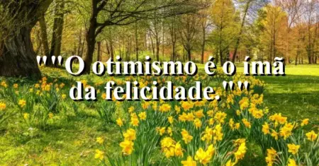 “O otimismo é o ímã da felicidade.”