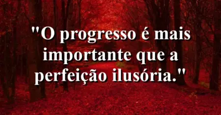 O progresso é mais importante que a perfeição ilusória.