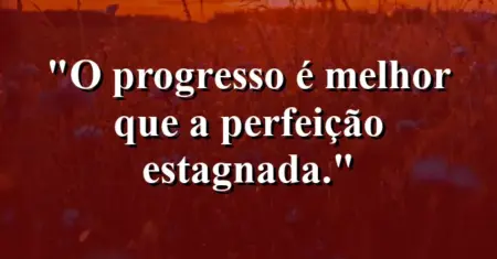 O progresso é melhor que a perfeição estagnada.