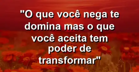 “O que você nega te domina mas o que você aceita tem poder de transformar”