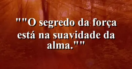 “O segredo da força está na suavidade da alma.”