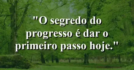 O segredo do progresso é dar o primeiro passo hoje.