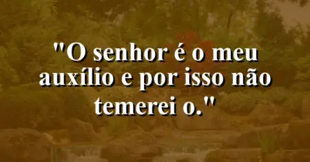 “O Senhor é o meu auxílio e por isso não temerei o.”