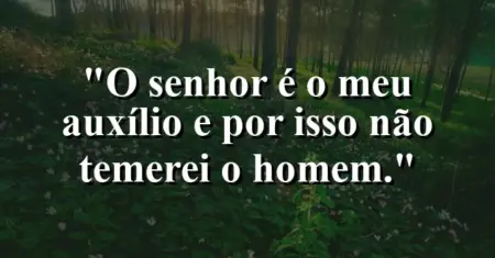 “O Senhor é o meu auxílio e por isso não temerei o homem.”